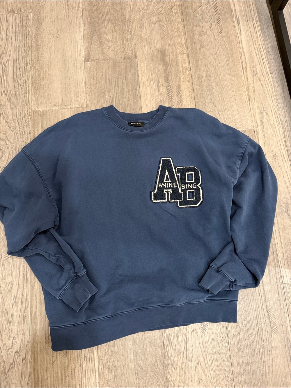 ANINE BING Letterman Navy Sweatshirt